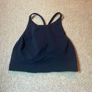 Flow y wrap front high neck bra light support b/c cup